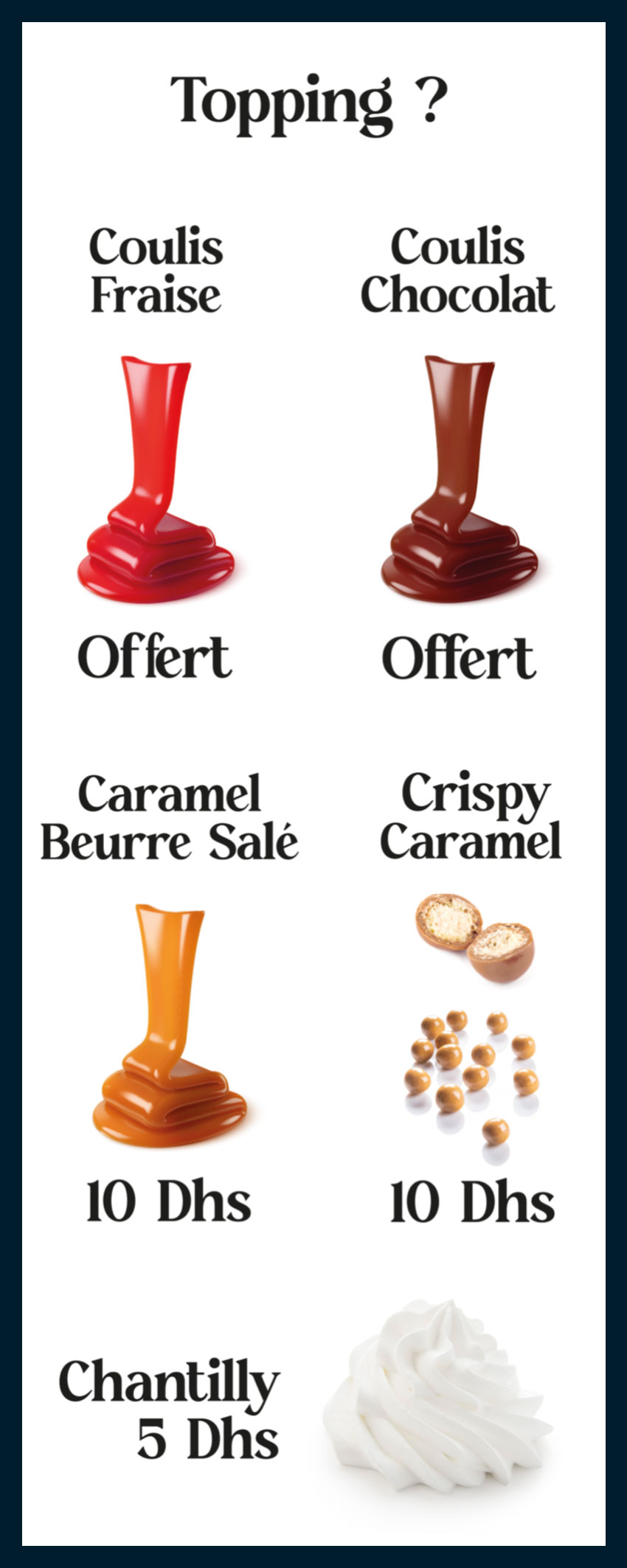 glaces et sorbets topping Oriental Legend Marrakech